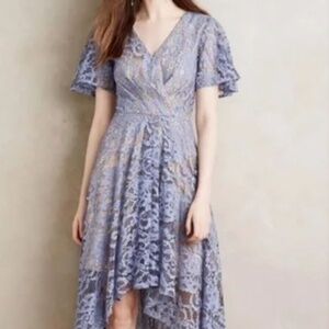 Anthropologie Moulinette Soeurs Genevieve Periwinkle Lace Dress- Size 4